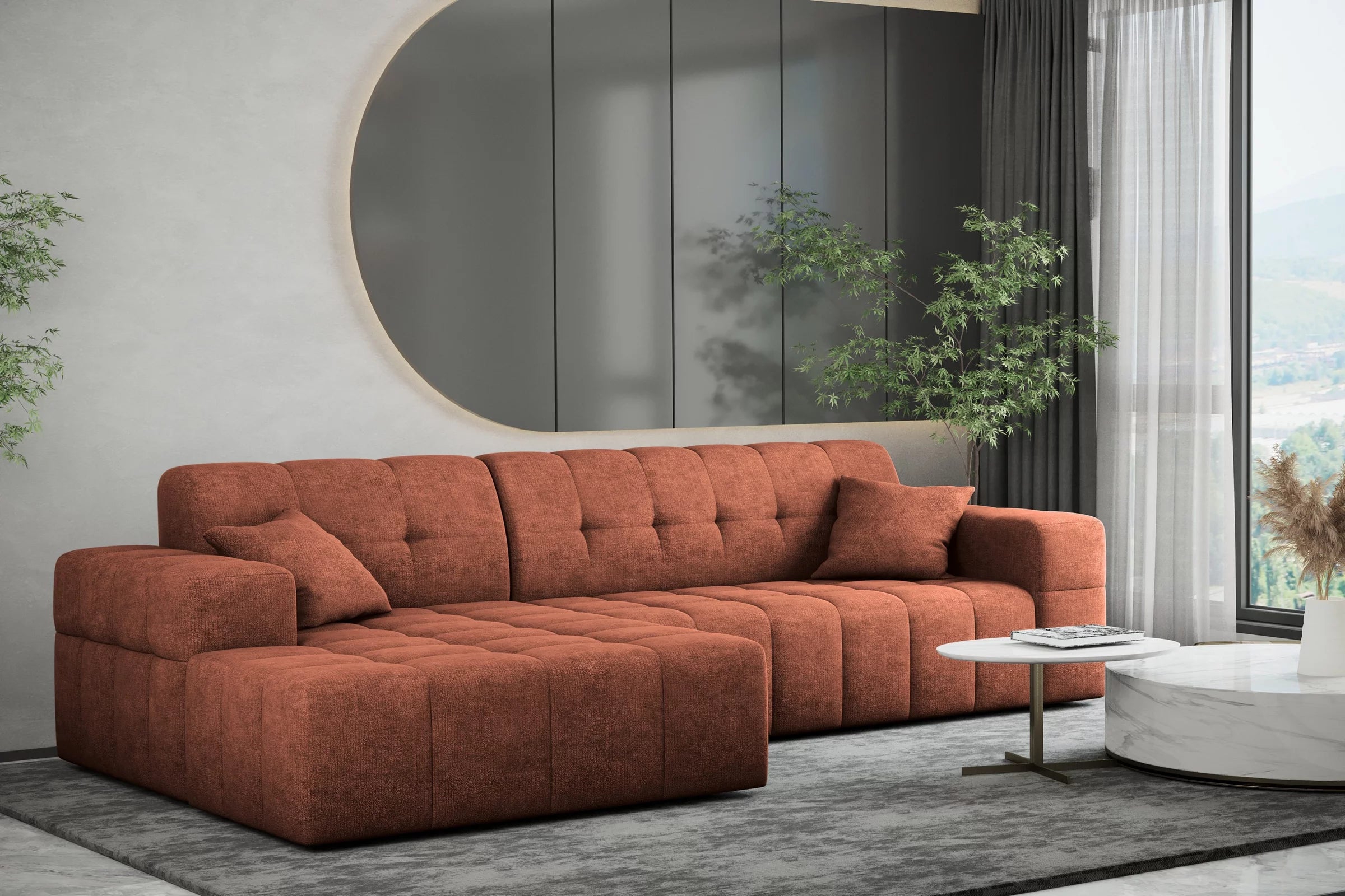 Ecksofa Nimes (li) in Teddy, 265 cm Breite