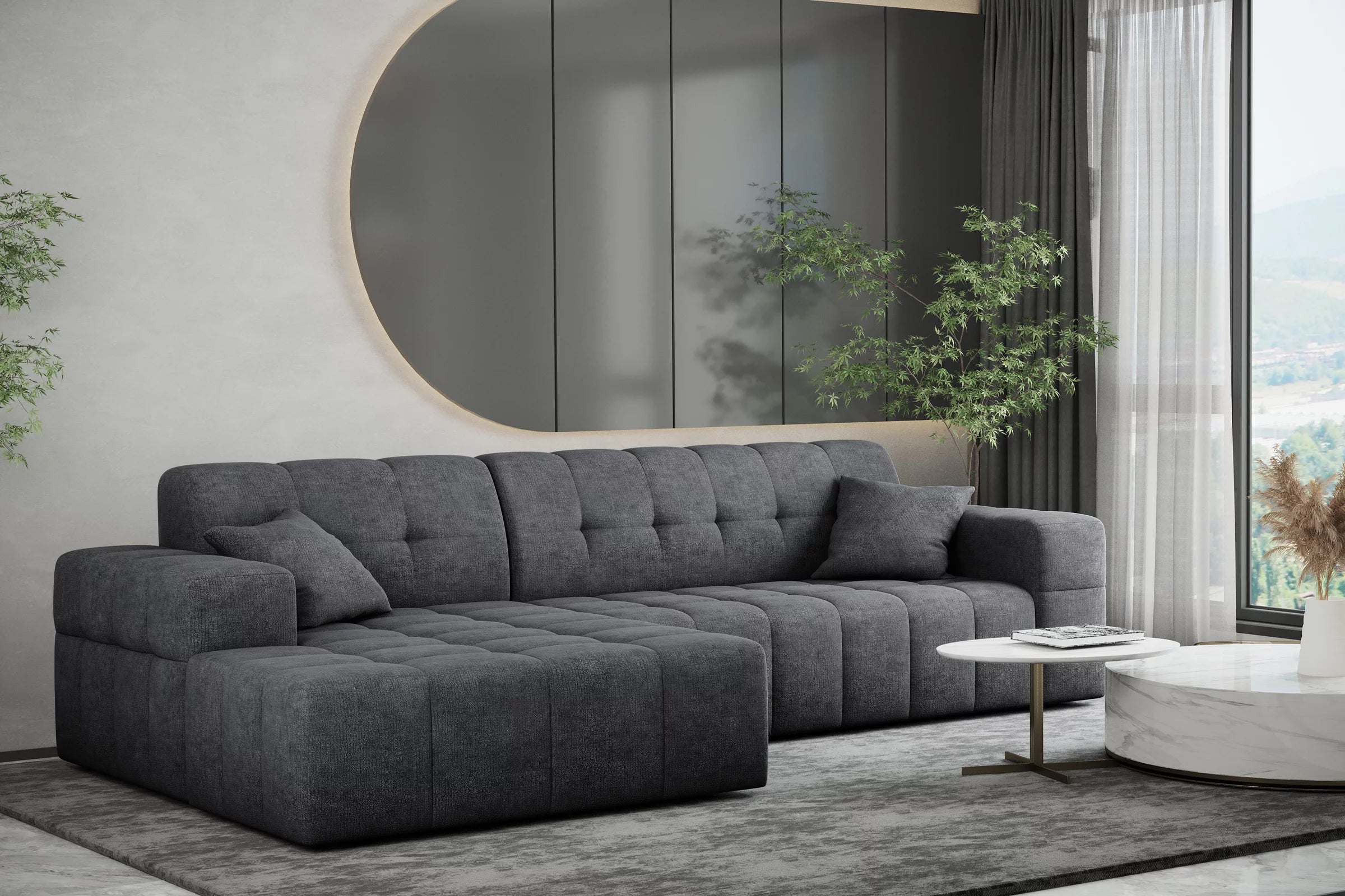 Ecksofa Nimes (li) in Teddy, 265 cm Breite
