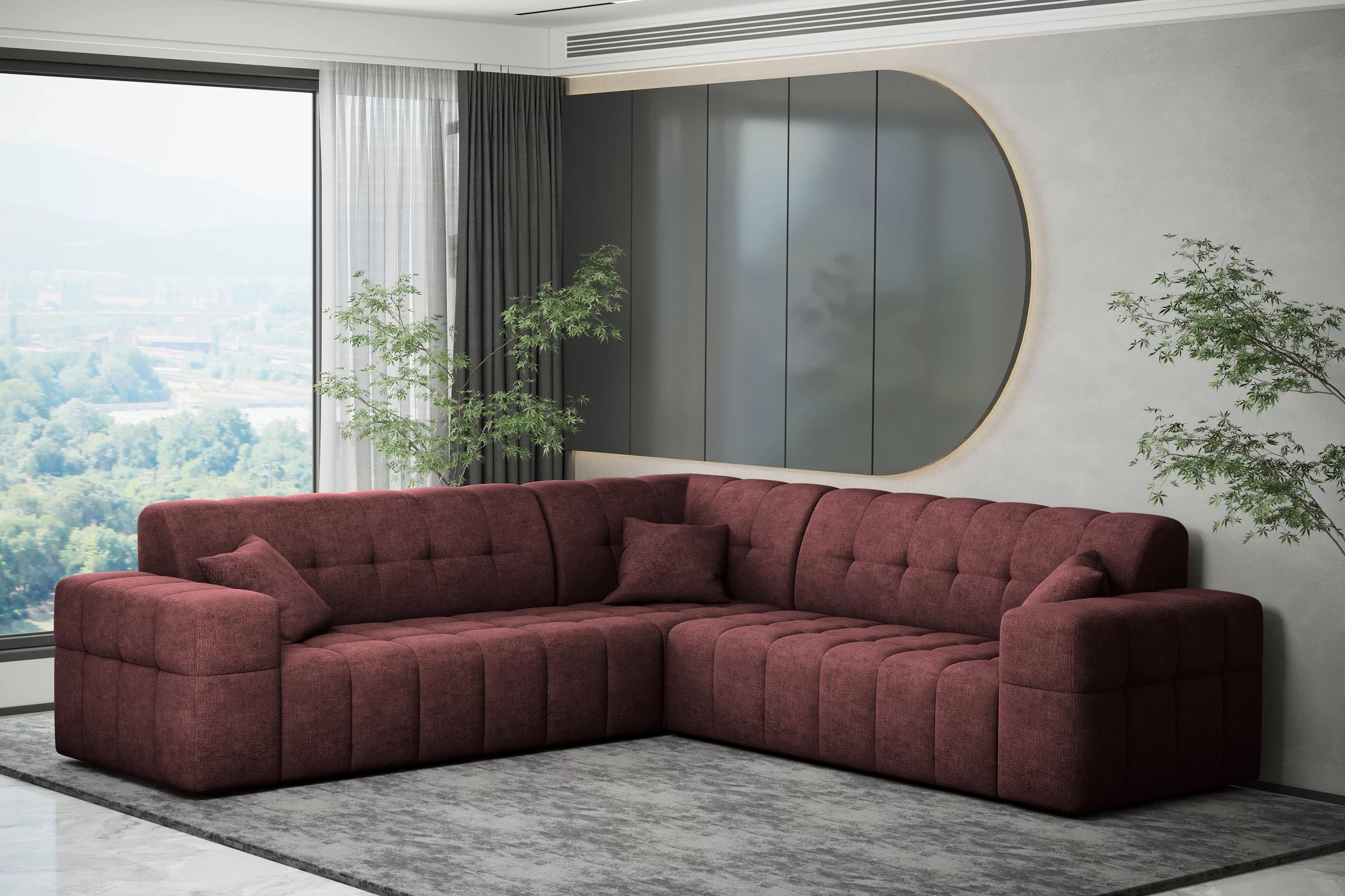 Ecksofa Nimes (gleichschenklig) in Teddy, 246 cm Breite