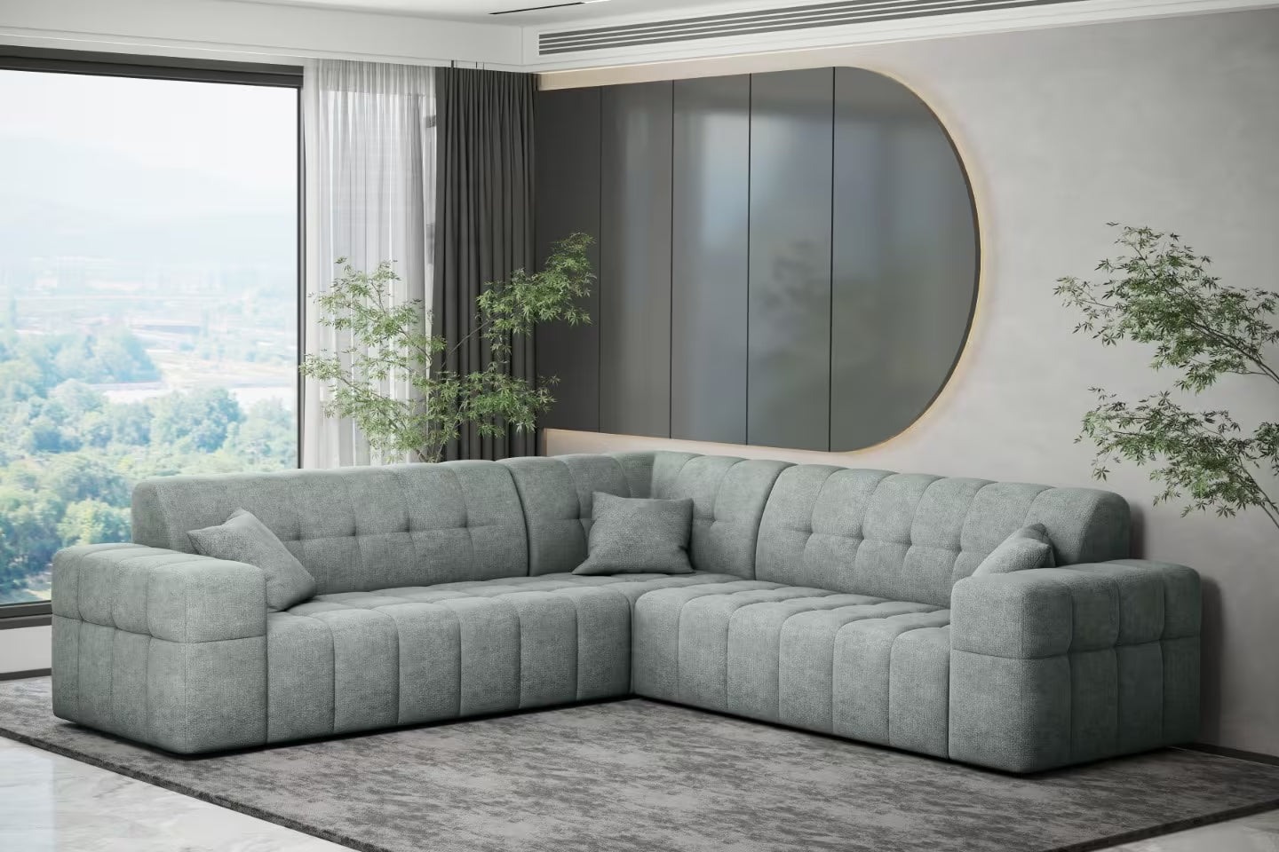 Ecksofa Nimes (gleichschenklig) in Teddy, 246 cm Breite