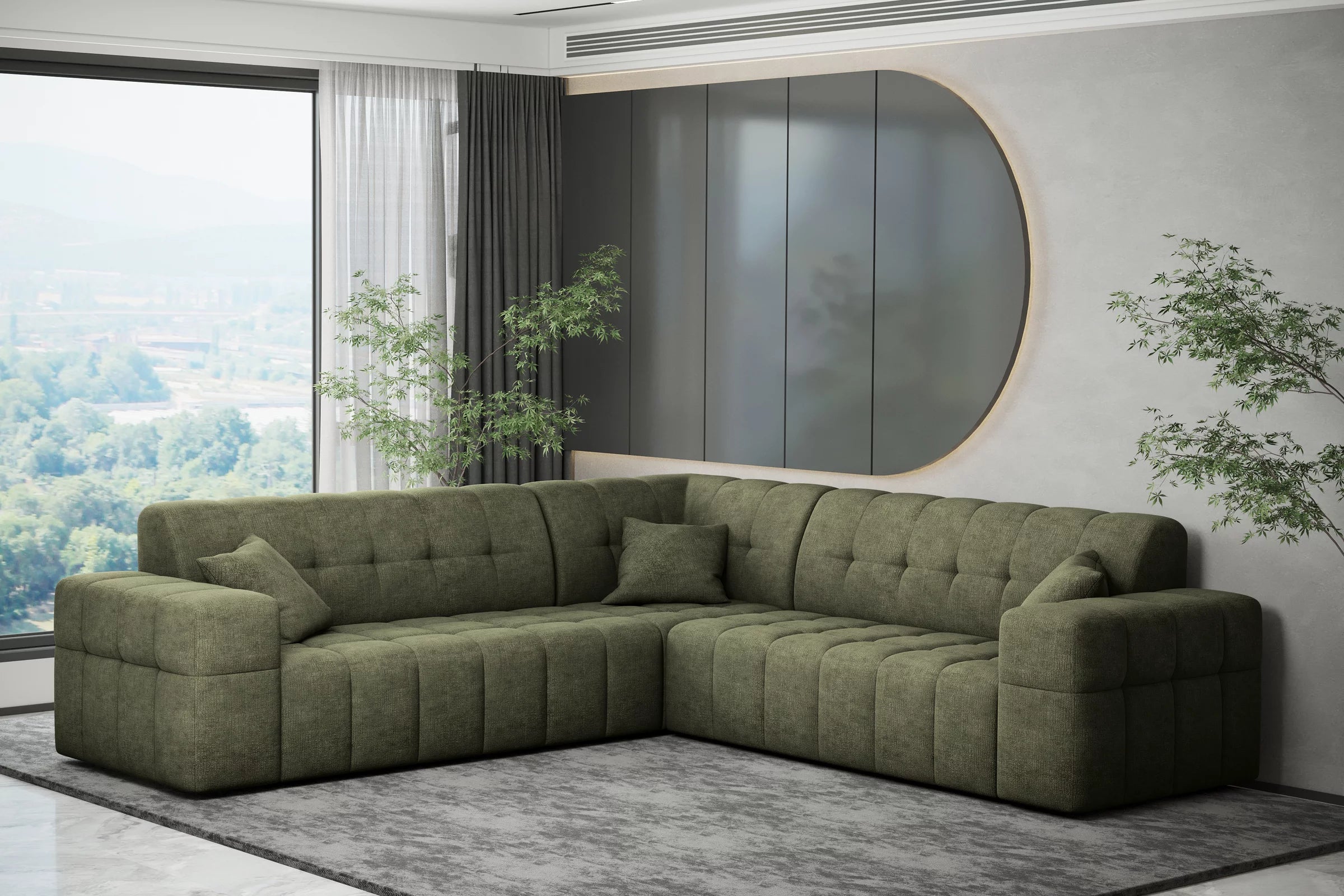 Ecksofa Nimes (gleichschenklig) in Teddy, 246 cm Breite