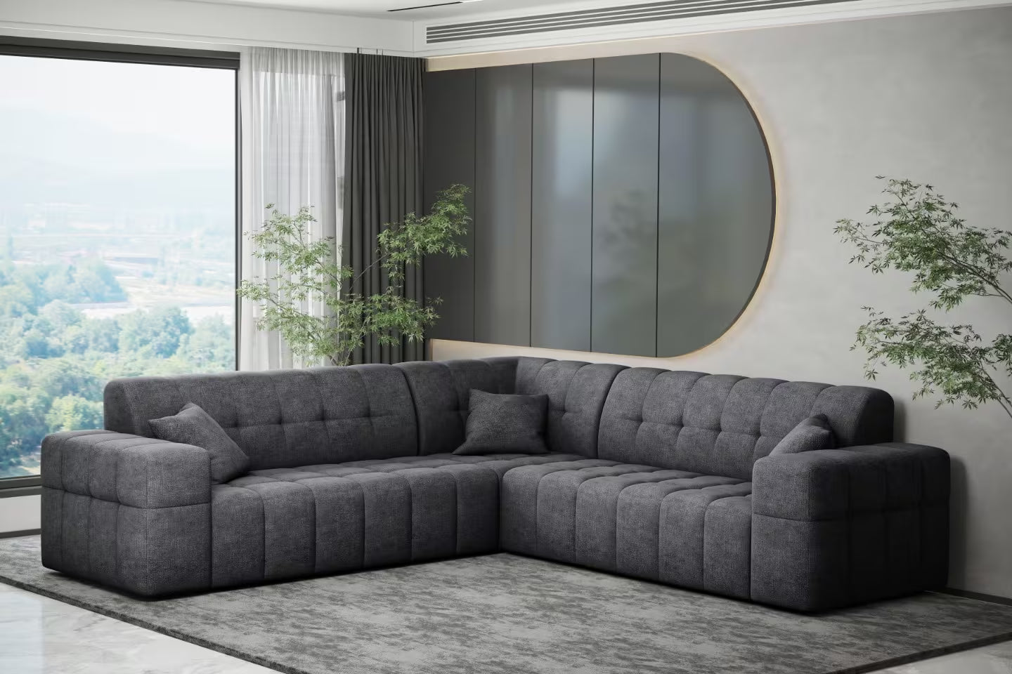 Ecksofa Nimes (gleichschenklig) in Teddy, 246 cm Breite
