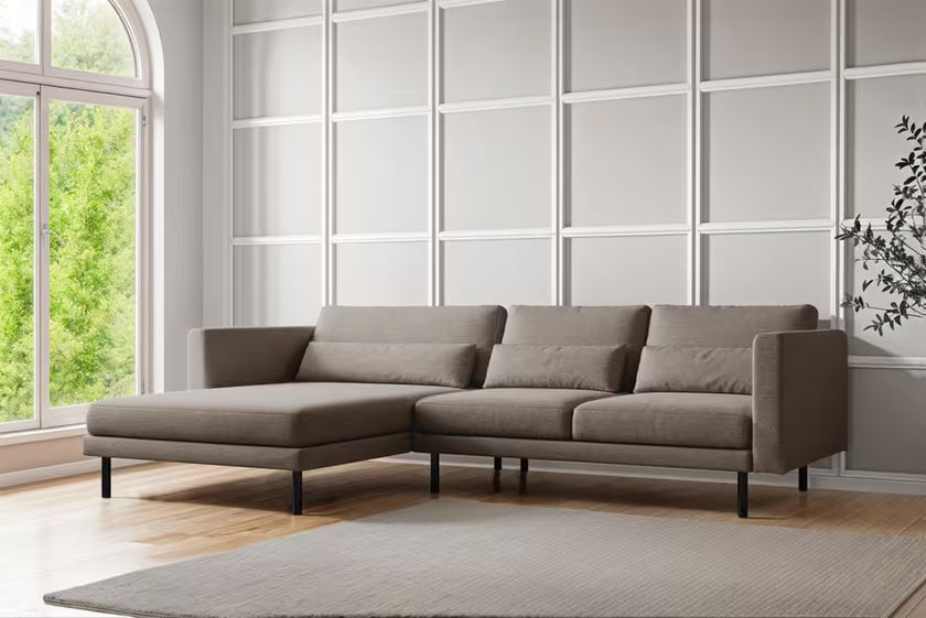 Ecksofa Dani (li) in Struktur, 281 cm Breite