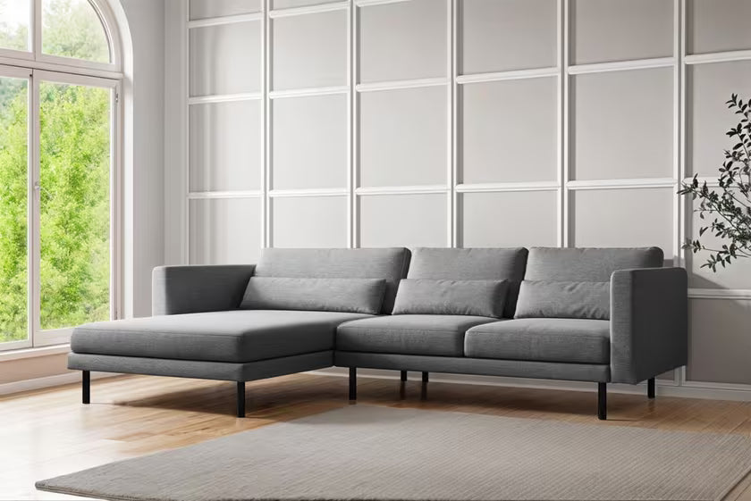 Ecksofa Dani (li) in Struktur, 281 cm Breite