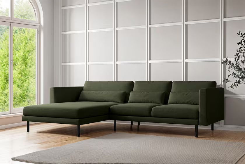 Ecksofa Dani (li) in Struktur, 281 cm Breite