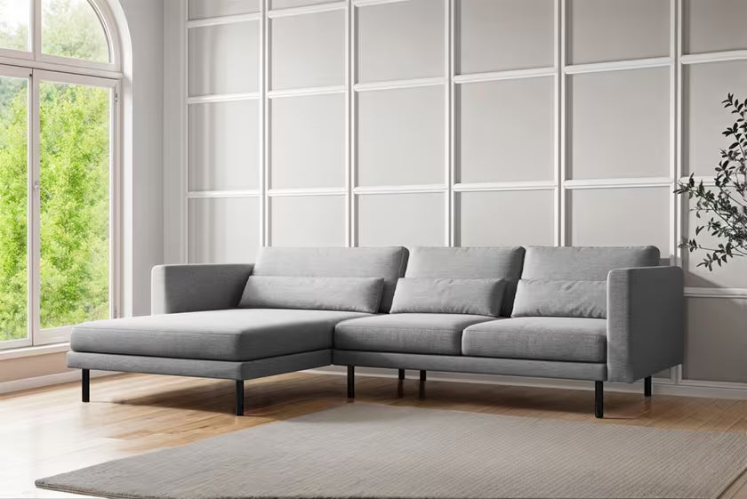Ecksofa Dani (li) in Struktur, 281 cm Breite