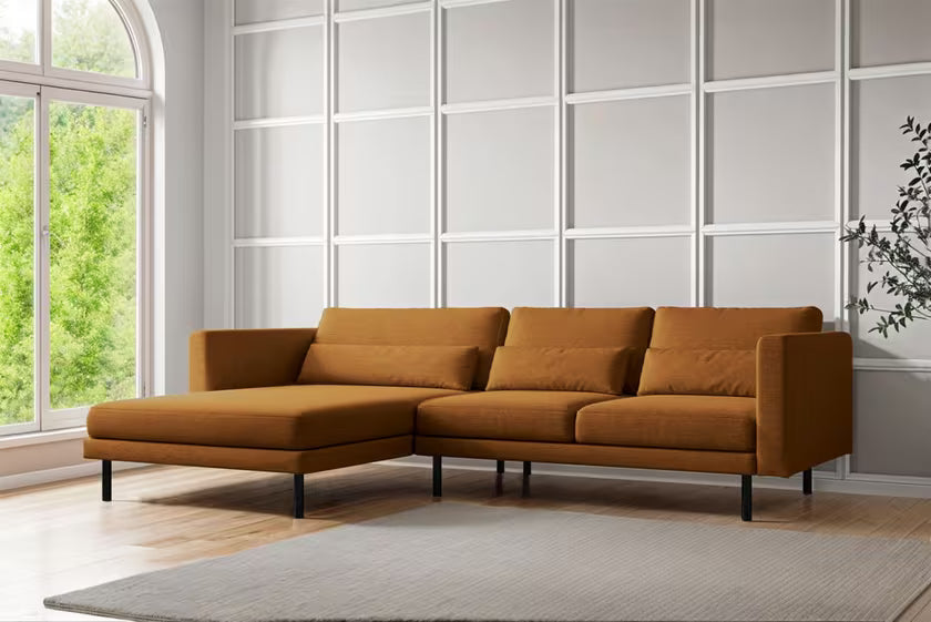 Ecksofa Dani (li) in Struktur, 281 cm Breite