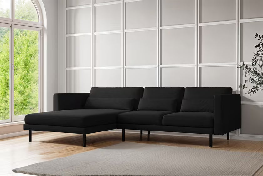 Ecksofa Dani (li) in Struktur, 281 cm Breite