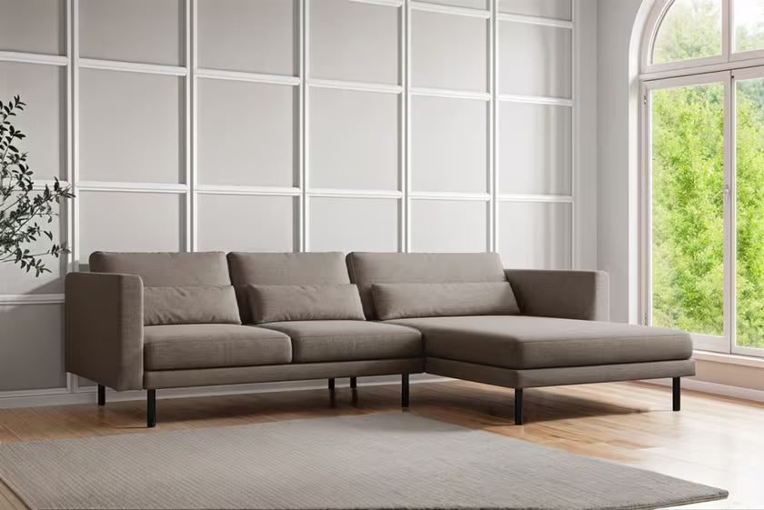 Ecksofa Dani (re) in Struktur, 281 cm Breite