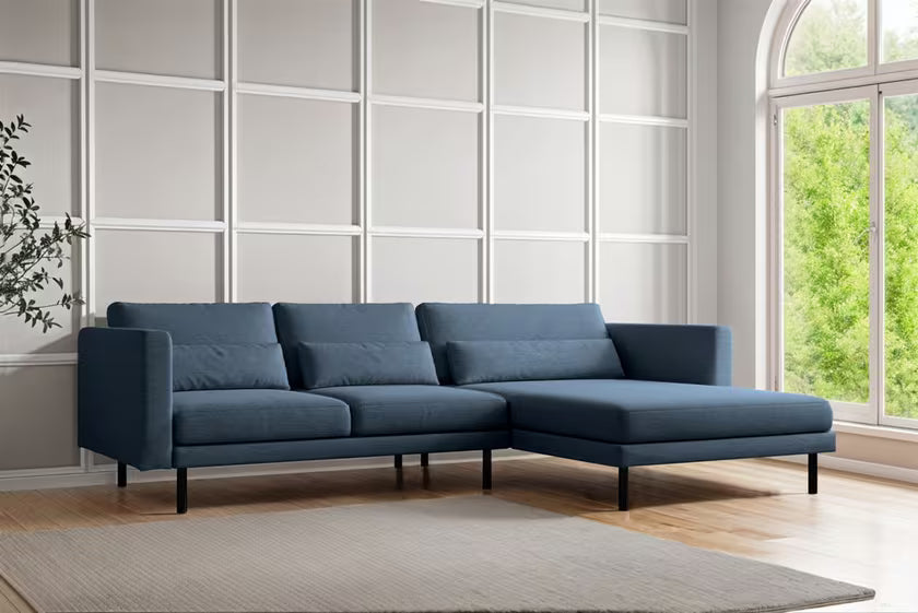 Ecksofa Dani (re) in Struktur, 281 cm Breite