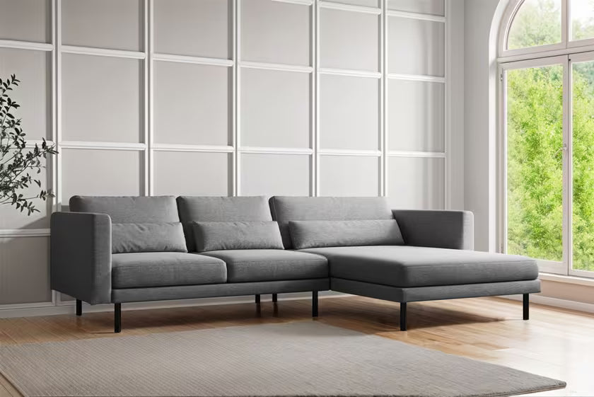 Ecksofa Dani (re) in Struktur, 281 cm Breite