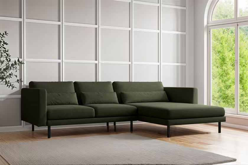Ecksofa Dani (re) in Struktur, 281 cm Breite