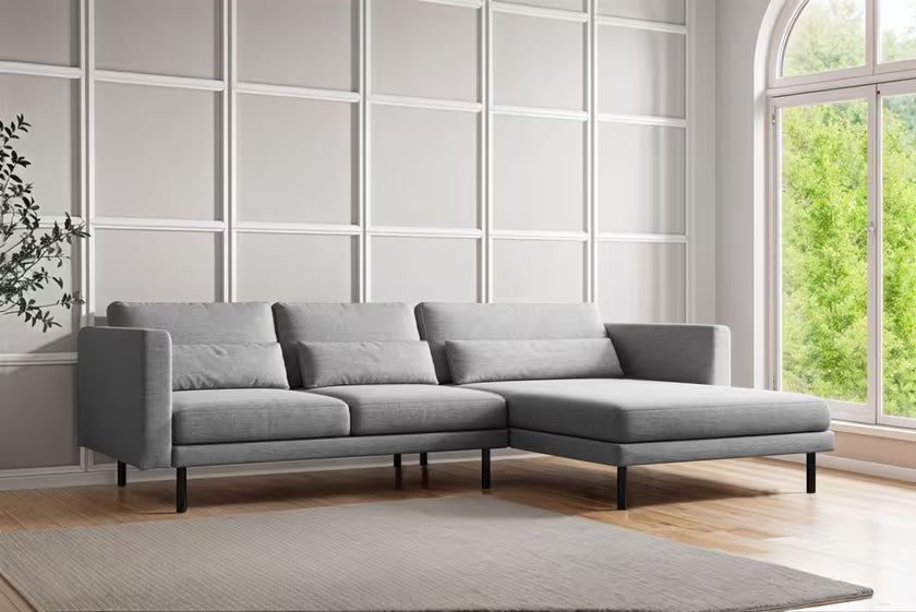 Ecksofa Dani (re) in Struktur, 281 cm Breite