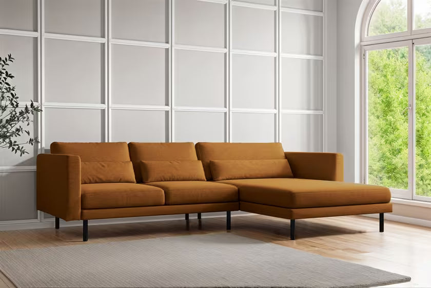 Ecksofa Dani (re) in Struktur, 281 cm Breite