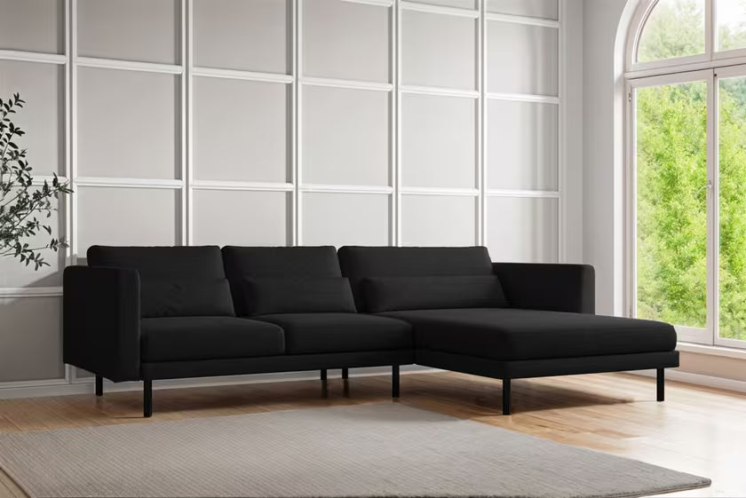 Ecksofa Dani (re) in Struktur, 281 cm Breite
