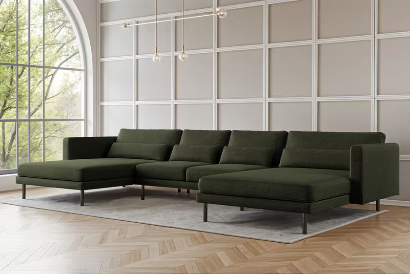 Sofa Wohnlandschaft Dani in Struktur, 391 cm Breite