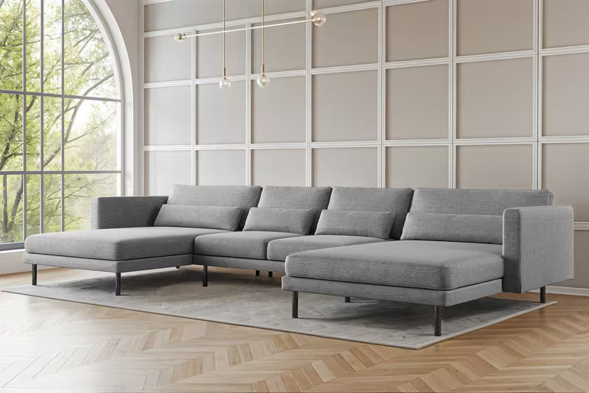 Sofa Wohnlandschaft Dani in Struktur, 391 cm Breite