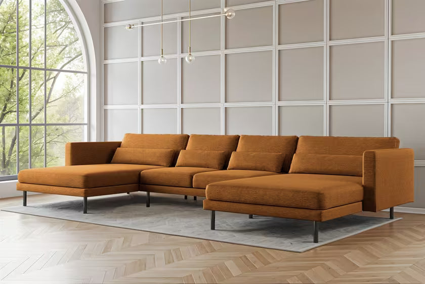 Sofa Wohnlandschaft Dani in Struktur, 391 cm Breite