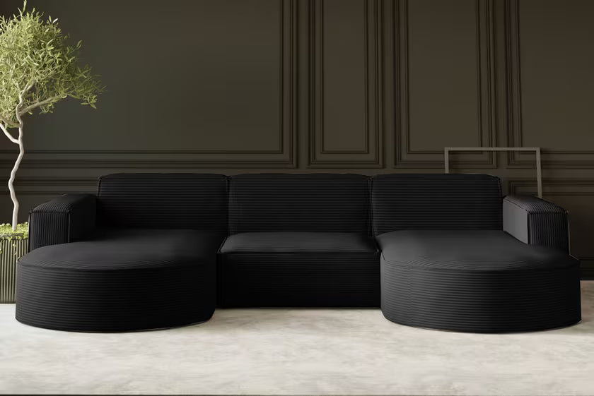 Moldulare Sofa Wohnlandschaft Parma in Breitcord, 299 cm Breite