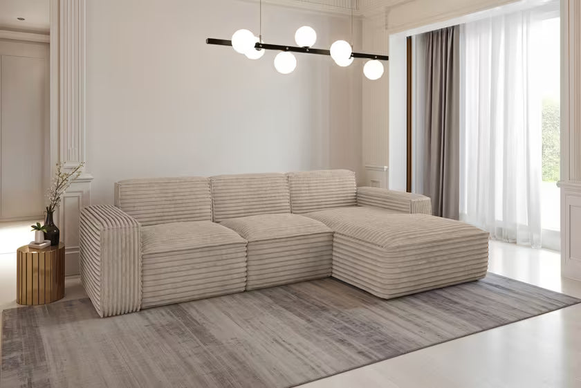 Ecksofa Siena (re) in Breitcord, 266 cm Breite