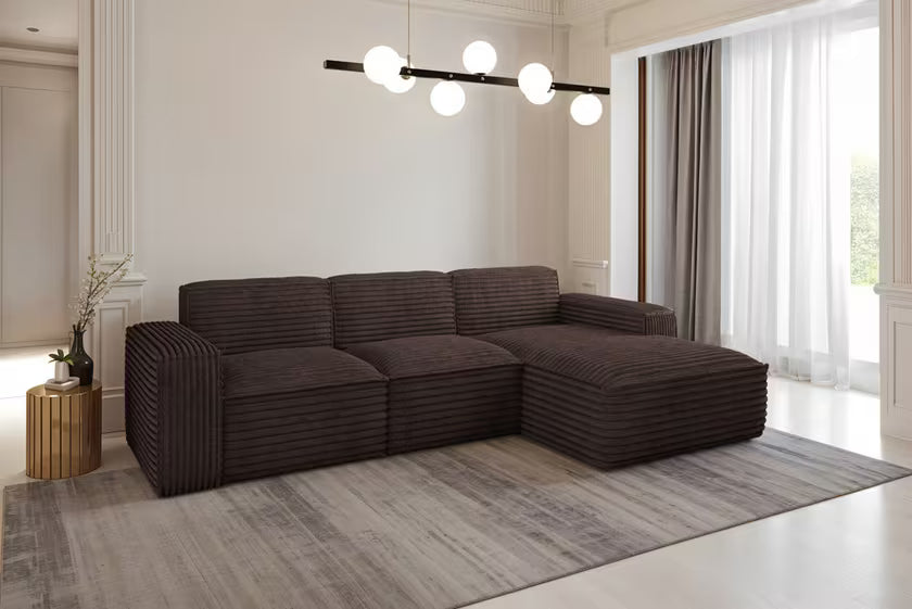 Ecksofa Siena (re) in Breitcord, 266 cm Breite