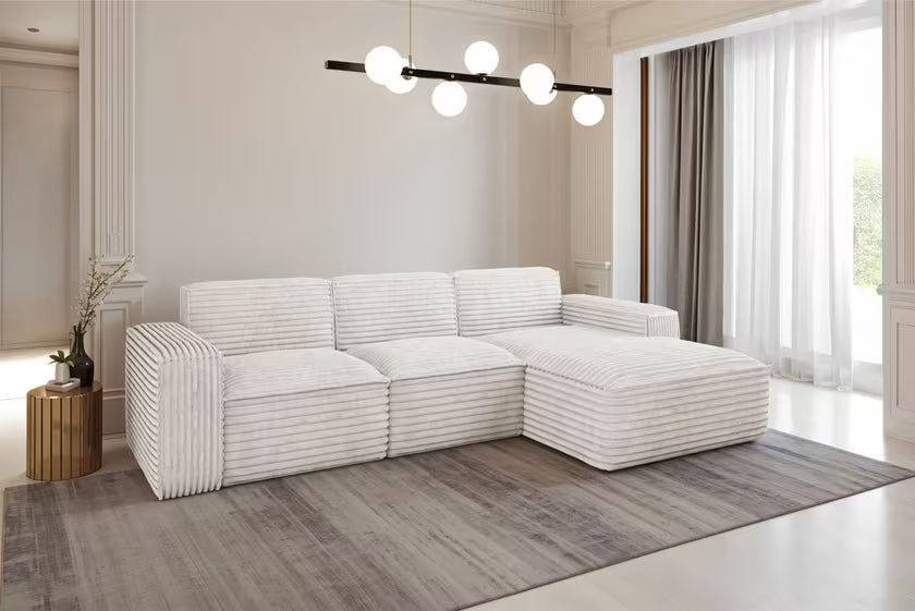 Ecksofa Siena (re) in Breitcord, 266 cm Breite