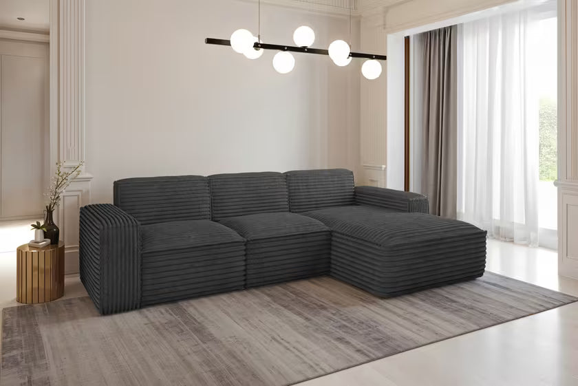 Ecksofa Siena (re) in Breitcord, 266 cm Breite