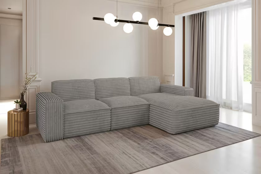 Ecksofa Siena (re) in Breitcord, 266 cm Breite