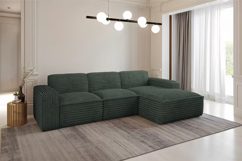 Ecksofa Siena (re) in Breitcord, 266 cm Breite