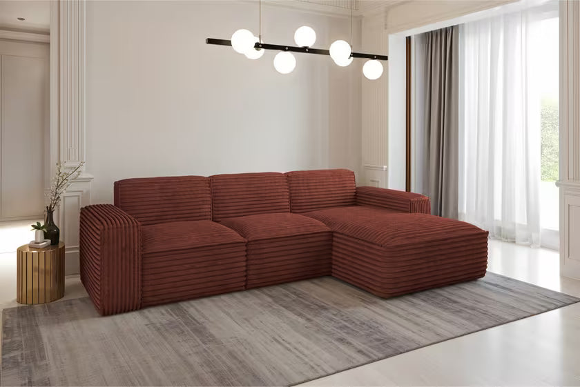 Ecksofa Siena (re) in Breitcord, 266 cm Breite