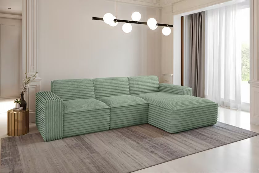 Ecksofa Siena (re) in Breitcord, 266 cm Breite