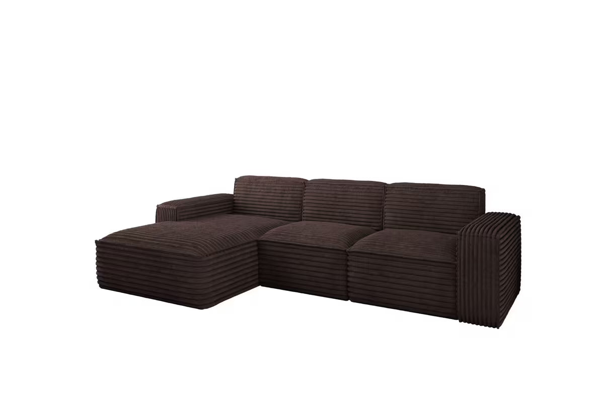 Ecksofa Siena (li) in Breitcord, 266 cm Breite