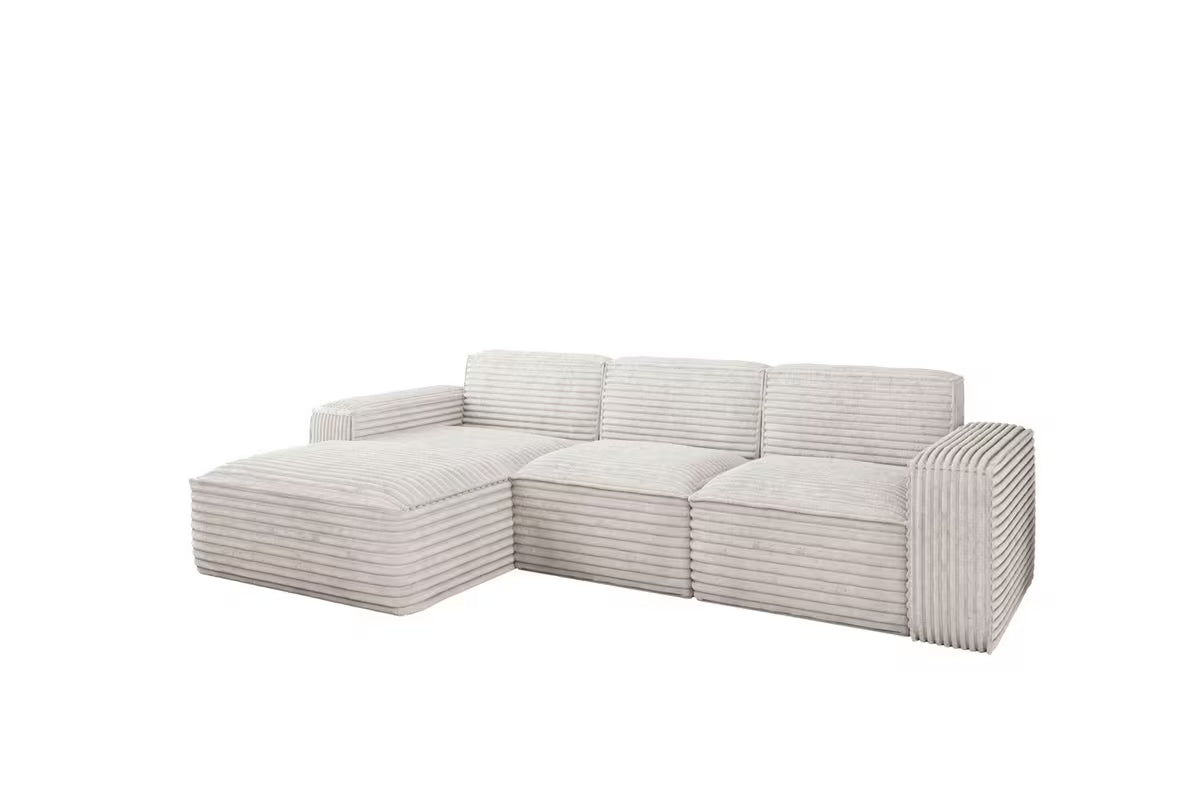 Ecksofa Siena (li) in Breitcord, 266 cm Breite