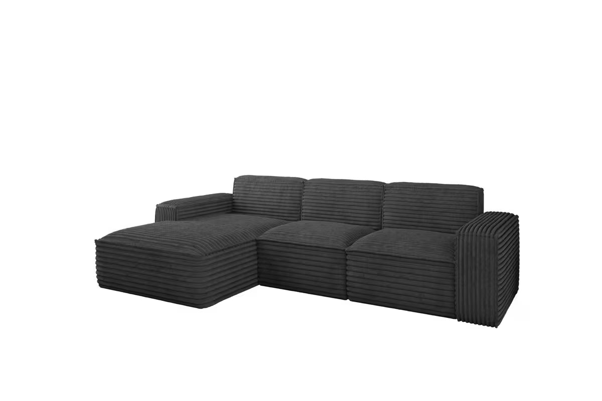 Ecksofa Siena (li) in Breitcord, 266 cm Breite