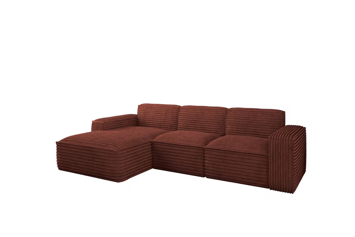 Ecksofa Siena (li) in Breitcord, 266 cm Breite