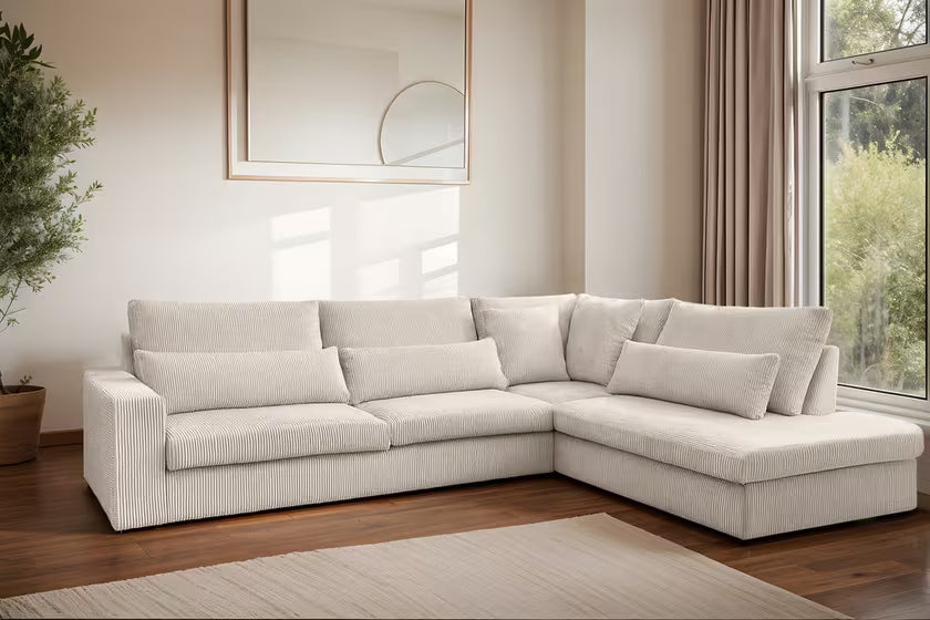 Ecksofa Sven (re) in Cord, 315 cm Breite