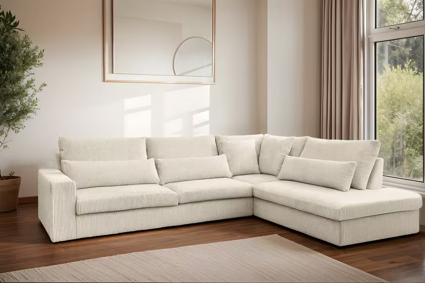 Ecksofa Sven (re) in Cord, 315 cm Breite