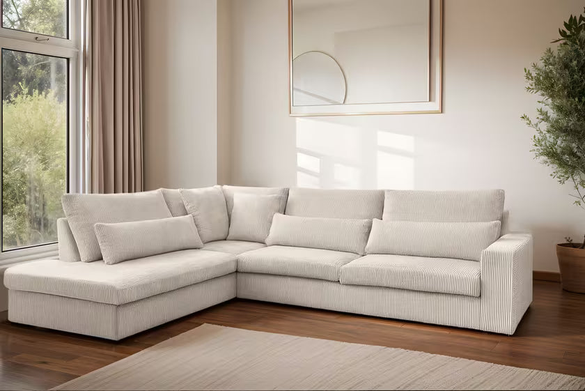 Ecksofa Sven (li) in Cord, 315 cm Breite