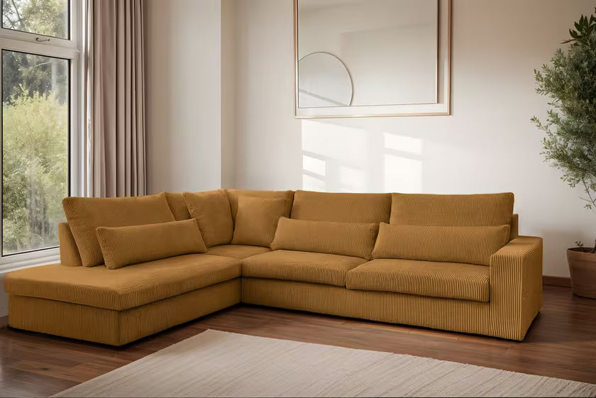 Ecksofa Sven (li) in Cord, 315 cm Breite
