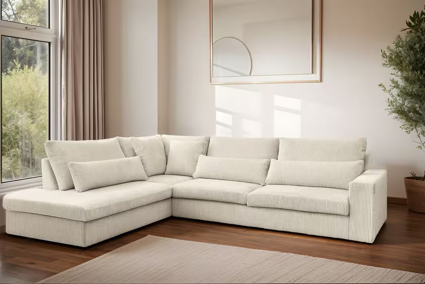 Ecksofa Sven (li) in Cord, 315 cm Breite