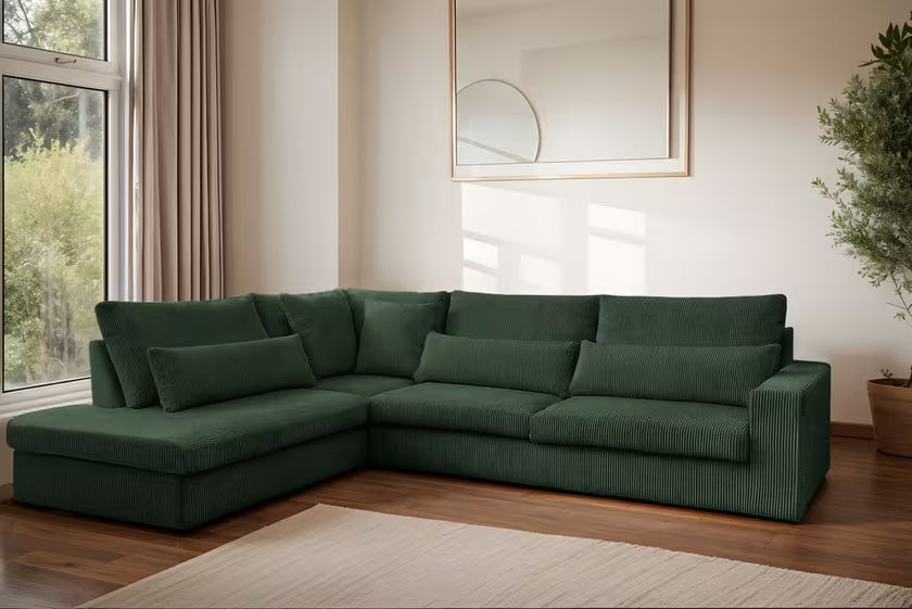 Ecksofa Sven (li) in Cord, 315 cm Breite