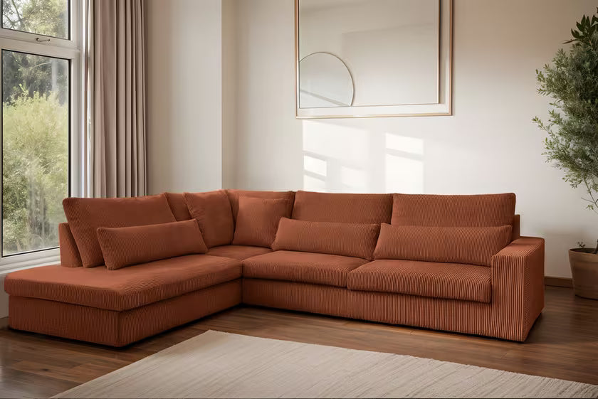 Ecksofa Sven (li) in Cord, 315 cm Breite