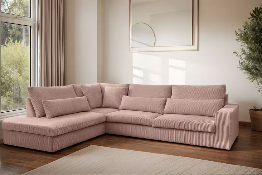 Ecksofa Sven (li) in Cord, 315 cm Breite