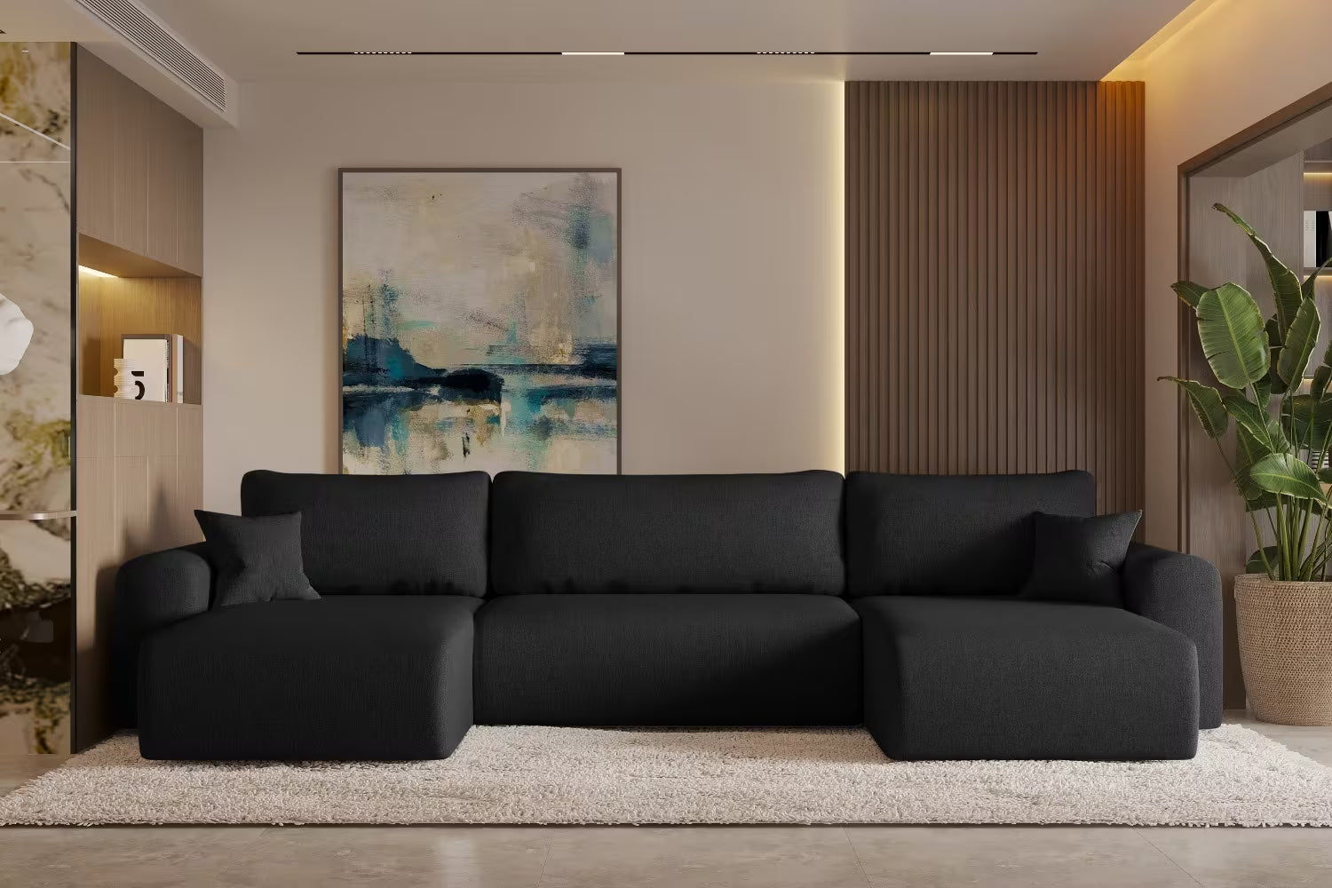 Sofa Wohnlandschaft Capri #Variant_Schwarz