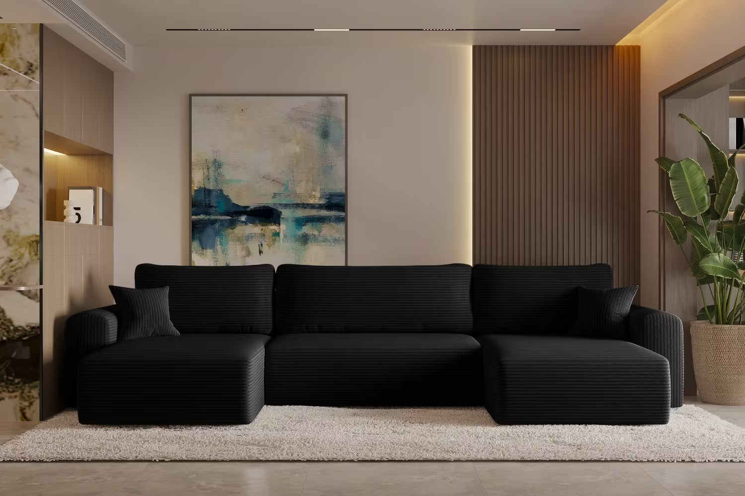 Sofa Wohnlandschaft Capri #Variant_Schwarz