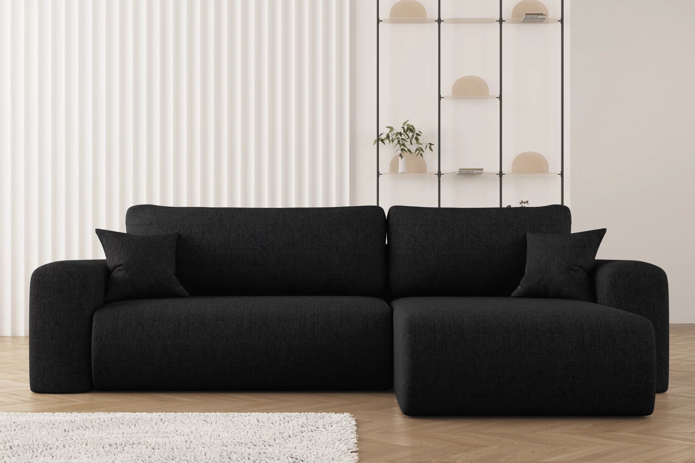 Ecksofa Capri #Variant_Schwarz-Rechts