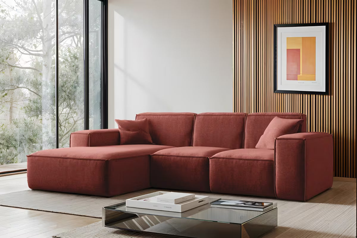 Ecksofa Siena (li) in Struktur, 266 cm Breite
