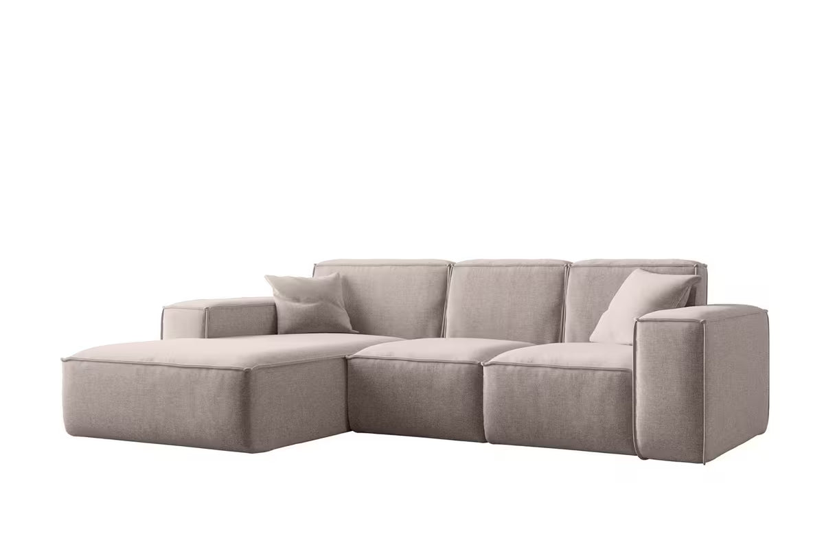 Ecksofa Siena (li) in Struktur, 266 cm Breite