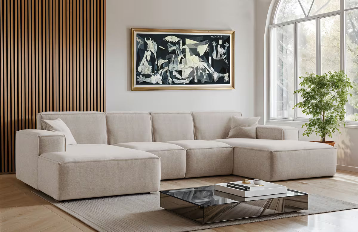 Sofa Wohnlandschaft Siena in Struktur, 344 cm Breite
