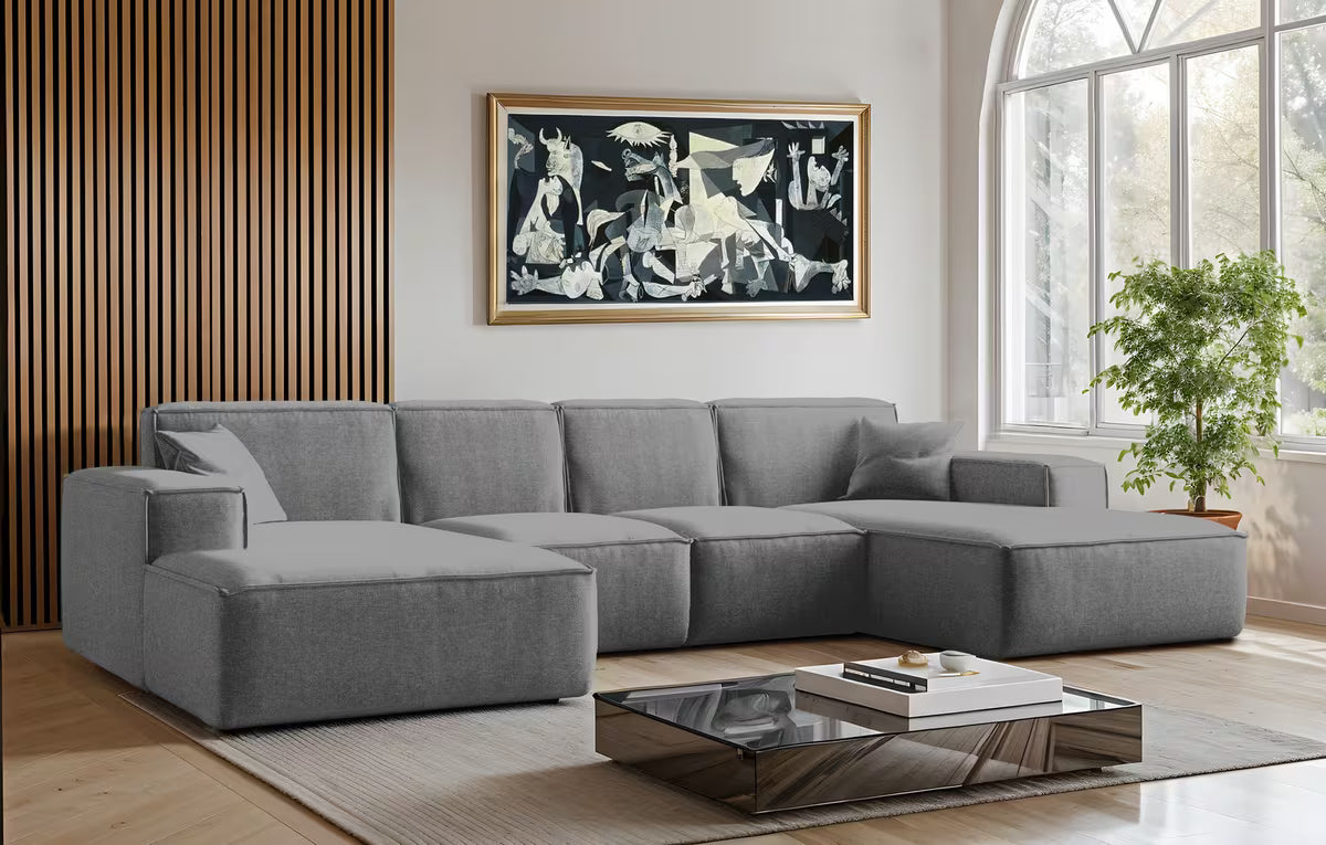 Sofa Wohnlandschaft Siena in Struktur, 344 cm Breite